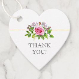 Etiquetas Para Lembrancinhas Casamento floral com rosa de aquarela rosa Obrigad