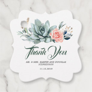 Etiquetas Para Lembrancinhas Casamento Floral Cor-de-rosa com vegetação verde
