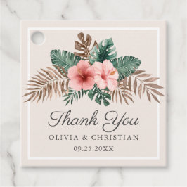 Etiquetas Para Lembrancinhas Casamento Floral de Boho Tropical Watercolor
