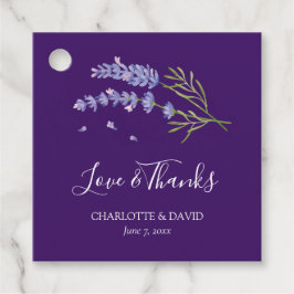 Etiquetas Para Lembrancinhas Casamento Floral de Lavanda Roxo Moderno Elegante