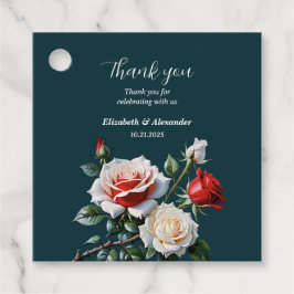 Etiquetas Para Lembrancinhas Casamento floral de rosas vermelhas brancas cor-de