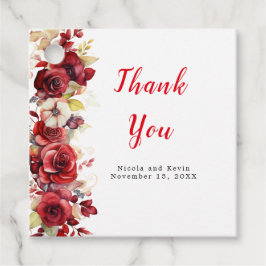 Etiquetas Para Lembrancinhas Casamento Floral de Rosas vermelhas Românticas
