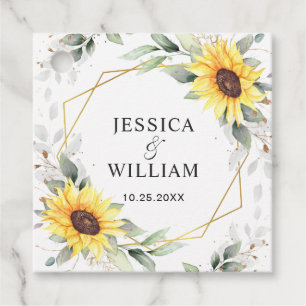 Etiquetas Para Lembrancinhas Casamento Floral Elegante Girassóis Verde