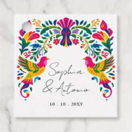 Etiquetas Para Lembrancinhas Casamento Floral Fiesta - Aves Otomi Mexicanas Vib