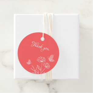Etiquetas Para Lembrancinhas Casamento floral rosa-coral elegante romântico