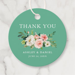 Etiquetas Para Lembrancinhas Casamento Floral Rosa De Água Obrigado Neo Mint