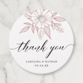 Etiquetas Para Lembrancinhas Casamento Floral Simples Elegante Obrigado Esmagar