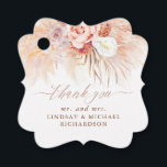 Etiquetas Para Lembrancinhas Casamento Floral Terracotta Pampas Grass Obrigado<br><div class="desc">Prados de pampas e flores de terracotta exóticas marcas de favelas</div>