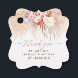 Etiquetas Para Lembrancinhas Casamento Floral Terracotta Pampas Grass Obrigado<br><div class="desc">Prados de pampas e flores de terracotta exóticas marcas de favelas</div>