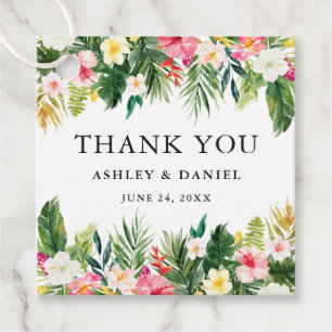 Etiquetas Para Lembrancinhas Casamento Floral Tropical Watercolor Obrigado