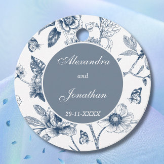Etiquetas Para Lembrancinhas Casamento Francês Floral Blue Vintage Obrigado
