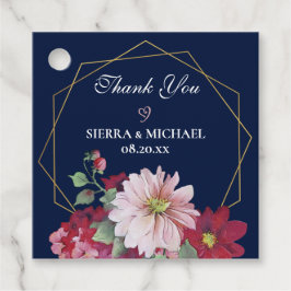 Etiquetas Para Lembrancinhas Casamento Geométrico Dourado do Marinho Floral Blu