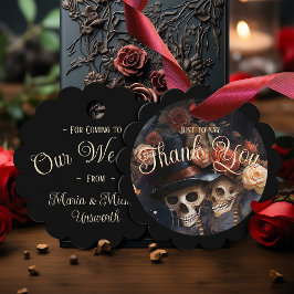 Etiquetas Para Lembrancinhas Casamento Gótico Romance Escuro de Skulls
