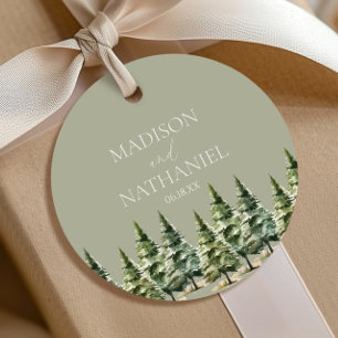 Etiquetas Para Lembrancinhas Casamento Minimalista da Floresta de Pinheiros Nev