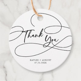 Etiquetas Para Lembrancinhas Casamento Minimalista Moderno com Letra Fancy "Obr