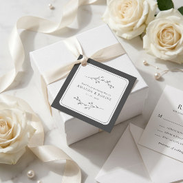 Etiquetas Para Lembrancinhas Casamento Minimalista Preto e Branco