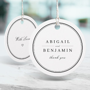 Etiquetas Para Lembrancinhas Casamento minimalista preto e branco das beiras