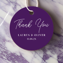 Etiquetas Para Lembrancinhas Casamento Mínimo Elegante Roxo Obrigado