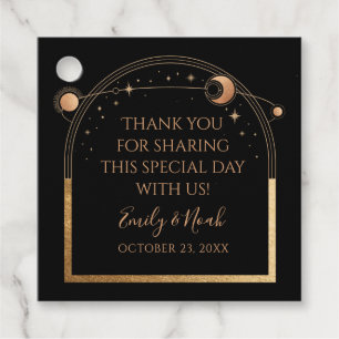 Etiquetas Para Lembrancinhas Casamento Místico de Astronomia da Lua Negra Doura