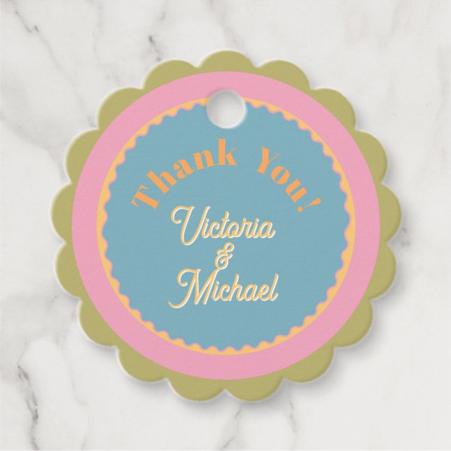 Etiquetas Para Lembrancinhas Casamento Mod Daisy Colorido obrigado (Frente)