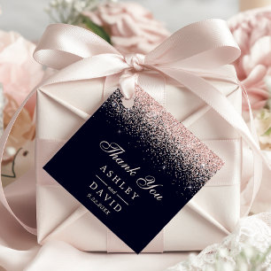 Etiquetas Para Lembrancinhas Casamento Moderno Azul Naval Confete Dourado Rosa