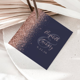 Etiquetas Para Lembrancinhas Casamento Moderno com Brilho Azul Rosa Dourado