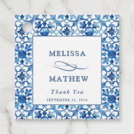 Etiquetas Para Lembrancinhas Casamento Moderno do Mediterrâneo Azul e Branco