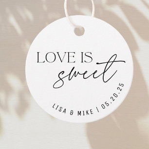 Etiquetas Para Lembrancinhas Casamento Moderno Preto e Branco O Amor é Doce