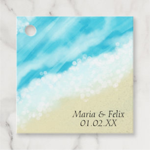 Etiquetas Para Lembrancinhas Casamento na Praia Chuveiro de Noiva Areia Ondas T