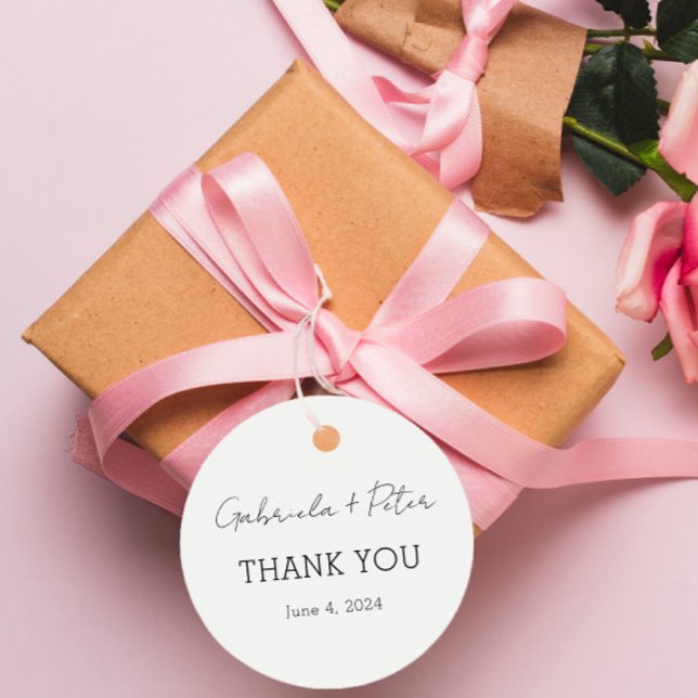 Etiquetas Para Lembrancinhas Casamento Negro e Branco Minimalista Simples Obrig (Criador carregado)