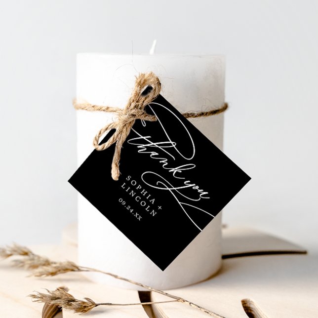 Etiquetas Para Lembrancinhas Casamento Negro Negro Negro Romântico Obrigado (Criador carregado)