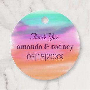 Etiquetas Para Lembrancinhas Casamento Neon Colorful Rainbow Abstrato