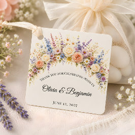 Etiquetas Para Lembrancinhas Casamento no Campo de Flores Silvestres de Luxo