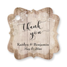 Casamento Obrigado Pale Wood & Lights