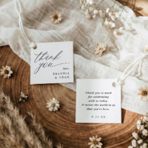 Etiquetas Para Lembrancinhas Casamento Obrigado Script Moderno e Elegante
