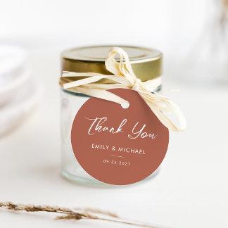 Etiquetas Para Lembrancinhas Casamento outono Elegante Terracotta Calliografia