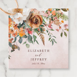 Etiquetas Para Lembrancinhas Casamento outono Floral Laranja Russo