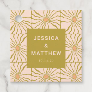 Etiquetas Para Lembrancinhas Casamento Personalizado Botânico Do Groovy Retro C