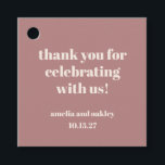 Etiquetas Para Lembrancinhas Casamento Personalizado De Bold Dusty Rosa Obrigad<br><div class="desc">Bold Minimalista Dusty Rosa Fall Retro Simples Casamento Personalizado Obrigado Marcações Favoráveis</div>
