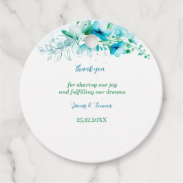 Etiquetas Para Lembrancinhas Casamento Personalizado de Flor Azul Elegante