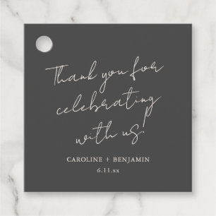 Etiquetas Para Lembrancinhas Casamento Personalizado de Letra Minimalista Preta