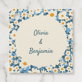 Etiquetas Para Lembrancinhas Casamento Personalizado Floral Branco Azul Boho Co