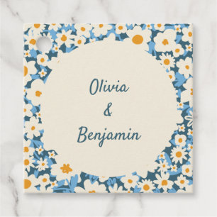 Etiquetas Para Lembrancinhas Casamento Personalizado Floral Branco Azul Boho Co