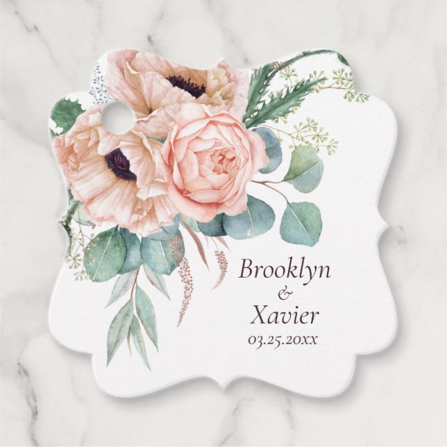Etiquetas Para Lembrancinhas Casamento Poppy Radiance (Frente)