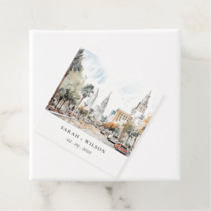 Etiquetas Para Lembrancinhas Casamento por Aquarela de Skyline da Flórida Chic