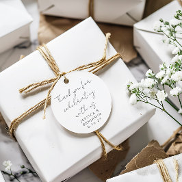 Etiquetas Para Lembrancinhas Casamento preto e branco com manuscrito moderno