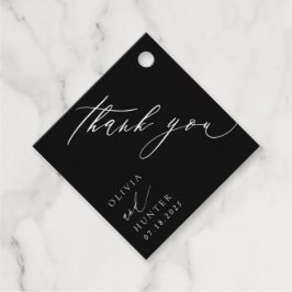 Etiquetas Para Lembrancinhas Casamento Preto e Branco Moderno Chic