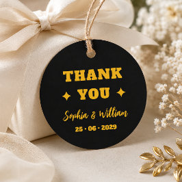 Etiquetas Para Lembrancinhas Casamento Preto e Dourado Obrigado
