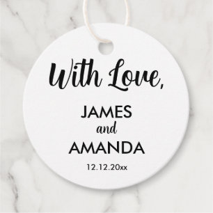 Etiquetas Para Lembrancinhas Casamento Romântico Chic "Com Amor"