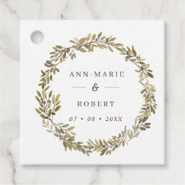 Etiquetas Para Lembrancinhas Casamento Rustic Watercolor Olive Wreath